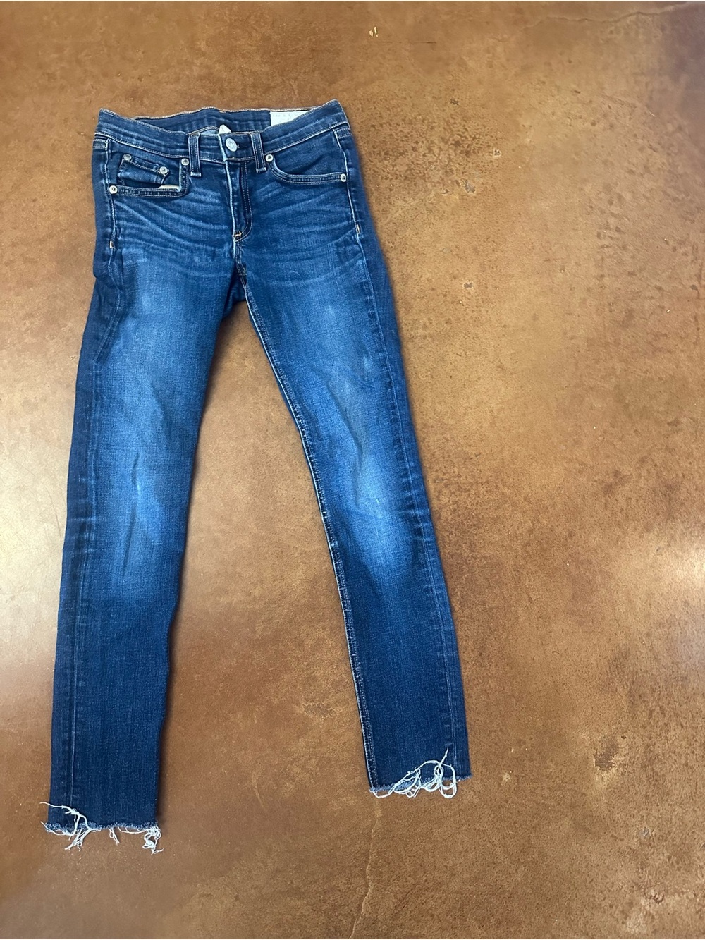 rag & bone Women's Kensington color Skinny Jeans with Raw Frayed Hem